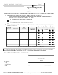 Document preview: Form CV-800 Respondent's Statement of Possession of Firearms - Wisconsin