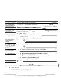 Document preview: Form CV-470 Order for Name Change - Wisconsin