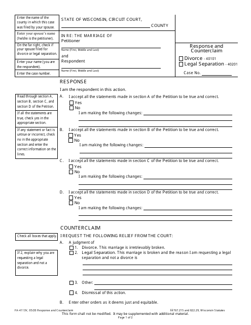 Form FA-4113V  Printable Pdf