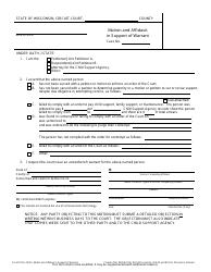 Document preview: Form FA-4181VA Motion and Affidavit in Support of Warrant - Wisconsin