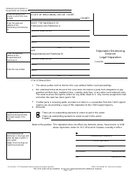 Form FA-4143VA Stipulation Dismissing Divorce/Legal Separation - Wisconsin