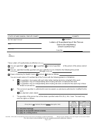 Form GN-3200 Letters of Guardianship of the Person Due to Incompetency (Adult Guardianship) - Wisconsin