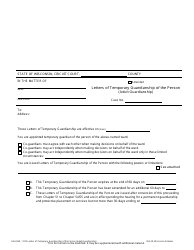 Document preview: Form GN-3260 Letters of Temporary Guardianship of the Person (Adult Guardianship) - Wisconsin