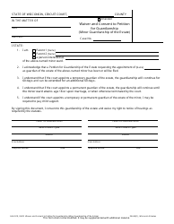 Document preview: Form GN-3310 Waiver and Consent to Petition for Guardianship (Minor Guardianship of the Estate) - Wisconsin