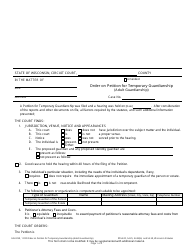 Document preview: Form GN-3250 Order on Petition for Temporary Guardianship (Adult Guardianship) - Wisconsin