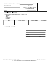 Document preview: Form GN-3520 Notice of Change of Address (Adult Guardianship) - Wisconsin