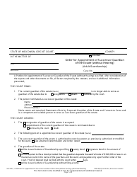 Form GN-3423 Order for Appointment of Successor Guardian of the Estate (Without Hearing) (Adult Guardianship) - Wisconsin