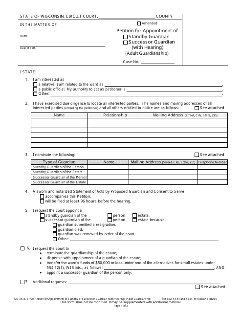 Form GN-3435  Printable Pdf