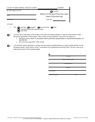 Document preview: Form GN-3750 Notice of Filing of Final Account (Adult Guardianship) - Wisconsin