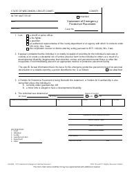 Document preview: Form GN-4000 Statement of Emergency Protective Placement - Wisconsin