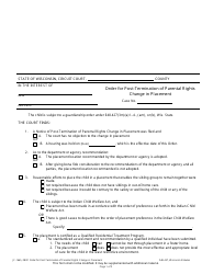 Document preview: Form JC-1665 Order for Post-termination of Parental Rights Change in Placement - Wisconsin