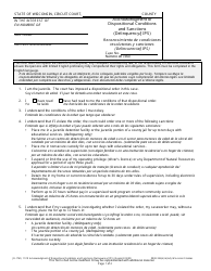 Form JD-1749 Acknowledgement of Dispositional Conditions and Sanctions (Delinquency/Jips) - Wisconsin (English/Spanish)