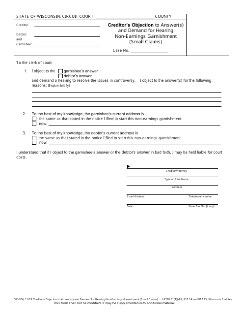 Form SC-304  Printable Pdf