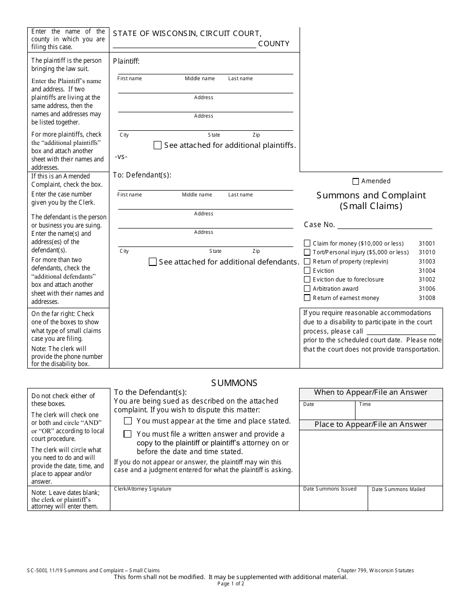 Form SC-500I - Fill Out, Sign Online and Download Printable PDF ...