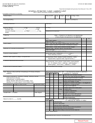 Document preview: Form F-01068C General Pediatric Clinic/4-month Visit - Wisconsin