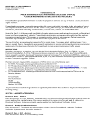 Document preview: Instructions for Form F-01672 Prior Authorization/Preferred Drug List (Pa/Pdl) for Non-preferred Stimulants - Wisconsin