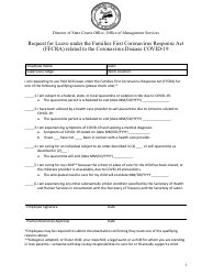&quot;Request for Leave Under the Families First Coronavirus Response Act (Ffcra) Related to the Coronavirus Disease Covid-19&quot; - Wisconsin