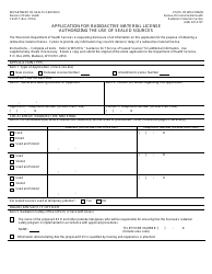 Form F-45017 Application for Radioactive Material License Authorizing the Use of Sealed Sources - Wisconsin