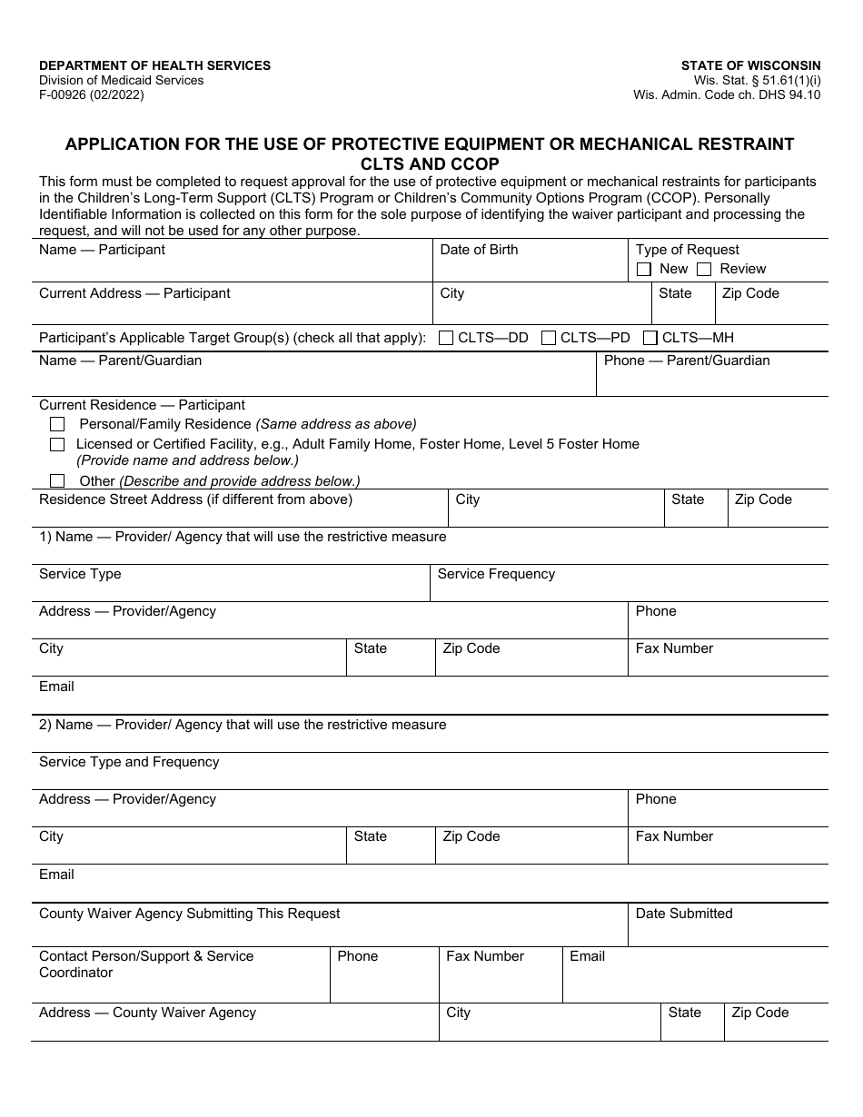 Form F-00926 - Fill Out, Sign Online and Download Printable PDF ...