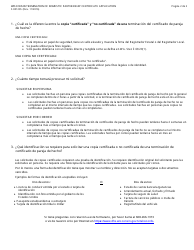 Formulario F-00124 Solicitud Para La Terminacion Del Certificado De Pareja De Hecho De Wisconsin - Wisconsin (Spanish), Page 2