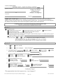 Document preview: Form AP-010 Petition for Waiver of Fees/Costs - Affidavit of Indigency - Wisconsin