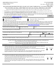 Form F-82064 Background Information Disclosure (Bid) for Entity Employees and Contractors - Wisconsin (Hmong)