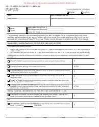 Document preview: Form RE1679R Relocation Payments Summary - Residential - Wisconsin