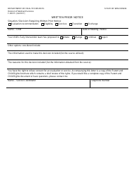 Document preview: Form F-00315 Written Prior Notice - Wisconsin