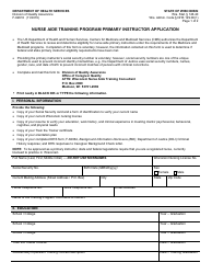 Form F-62610 Nurse Aide Training Program Primary Instructor Application - Wisconsin