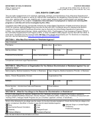 Document preview: Form F-80983 Civil Rights Complaint - Wisconsin