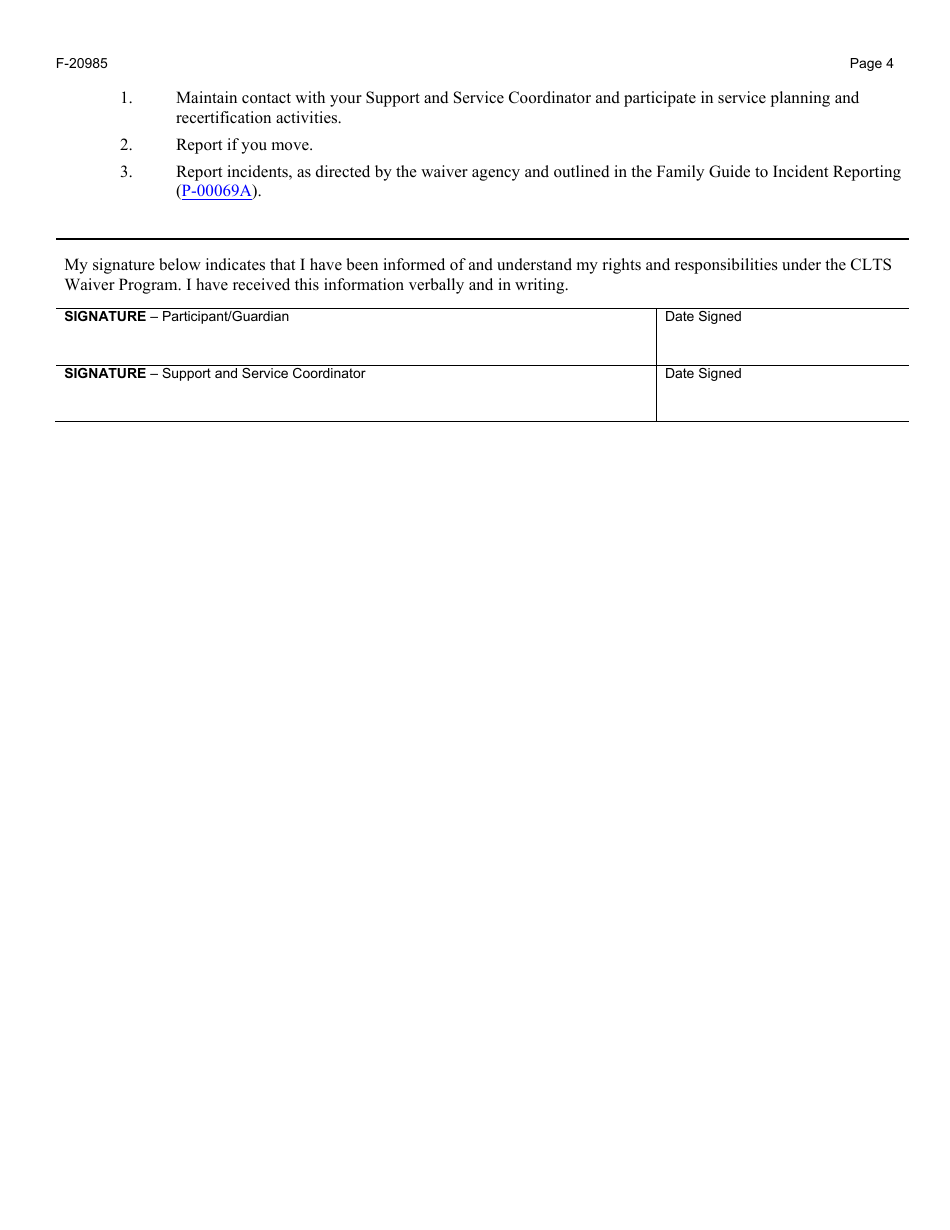 Form F-20985 Participant Rights and Responsibilities Notification - Wisconsin, Page 4