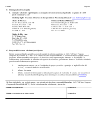 Formulario F-20985 Notificacion De Derechos Y Responsabilidades Del Participante - Wisconsin (Spanish), Page 4