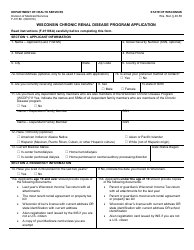 Form F-01186 Wisconsin Chronic Renal Disease Program Application - Wisconsin