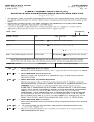 Form F-00467 Community Substance Abuse Services (Csas) Residential Intoxification Monitoring Service Recertification Application - Chapter DHS 75.09 - Wisconsin