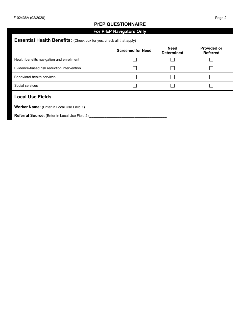 Form F-02436A Prep Questionnaire - Wisconsin, Page 2