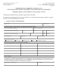 Document preview: Form F-01216 Comprehensive Community Services (Ccs) for Persons With Mental Disorders and Substance Use Disorders Regional Model Supplemental Application - DHS 36 - Wisconsin