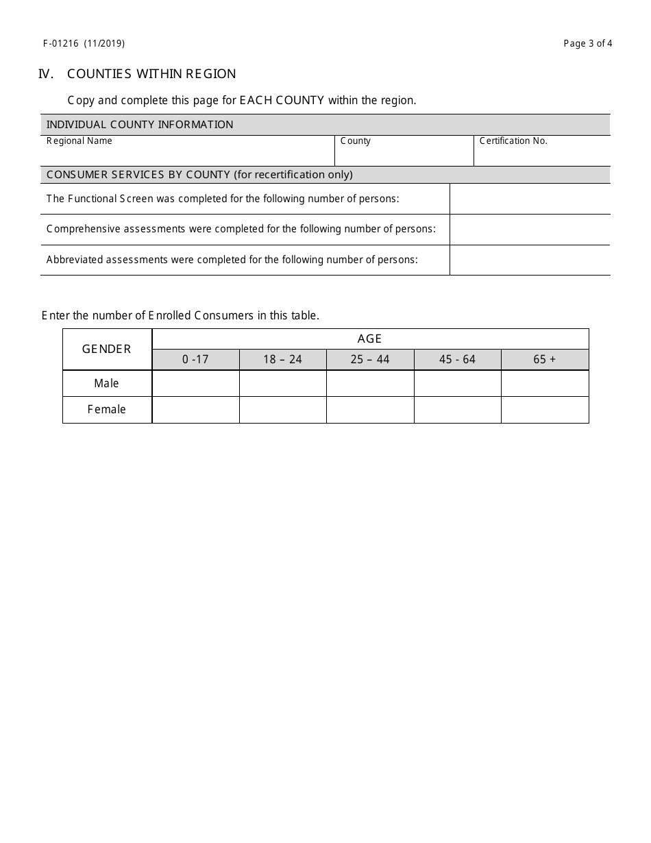 Form F-01216 Comprehensive Community Services (Ccs) for Persons With Mental Disorders and Substance Use Disorders Regional Model Supplemental Application - DHS 36 - Wisconsin, Page 3