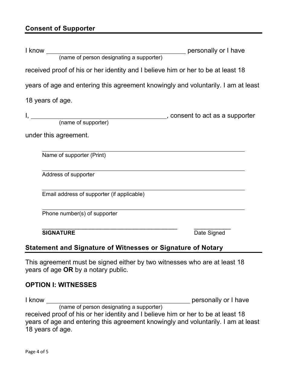 Form F-02377 Supported Decision-Making Agreement - Wisconsin, Page 4