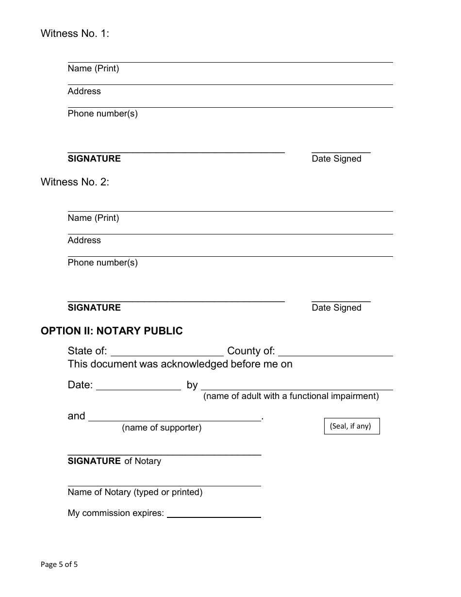 Form F-02377 Supported Decision-Making Agreement - Wisconsin, Page 9