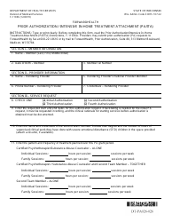 Document preview: Form F-11036 Prior Authorization/Intensive in-Home Treatment Attachment (Pa/Ita) - Wisconsin