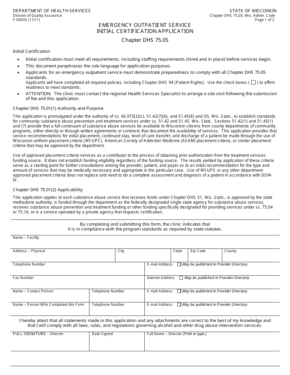 Form F-00545 - Fill Out, Sign Online And Download Printable Pdf 