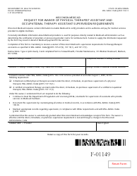Document preview: Form F-01149 Request for Waiver of Physical Therapist Assistant and Occupational Therapy Assistant Supervision Requirements - Wisconsin