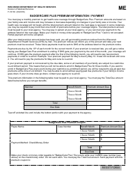 Document preview: Form F-10139 Badgercare Plus Premium Information/Payment - Wisconsin