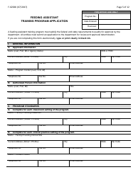 Form F-62588 Feeding Assistant Training Program Application - Wisconsin, Page 5