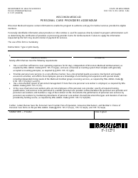 Document preview: Form F-11271 Personal Care Providers Addendum - Wisconsin