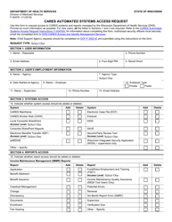 Document preview: Form F-00476 Cares Automated Systems Access Request - Wisconsin