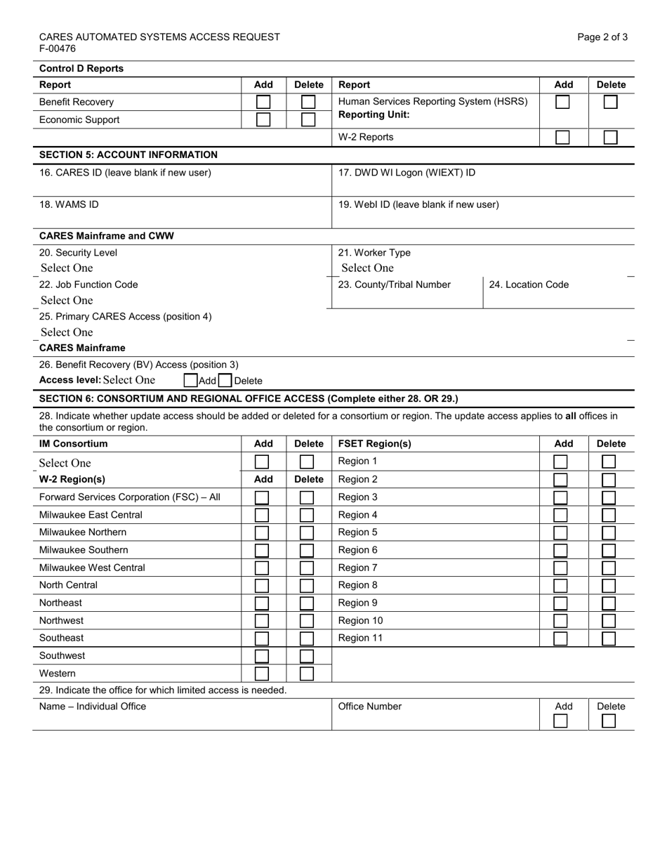 Form F-00476 - Fill Out, Sign Online and Download Fillable PDF ...