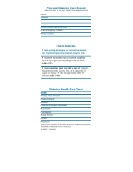 Form F-49357 Personal Diabetes Care Record - Wisconsin