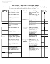 Form F-01067 Healthcheck Your Child&#039;s Speech and Hearing - Wisconsin