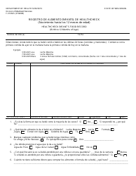 Document preview: Formulario F-01066 Registro De Alimento Infantil De Healthcheck (Nacimiento Hasta Los 12 Meses De Edad) - Wisconsin (Spanish)